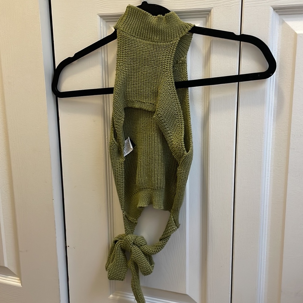 SHEIN Unity Tie Backless Ribbed Knit Top - Picture 5 of 5